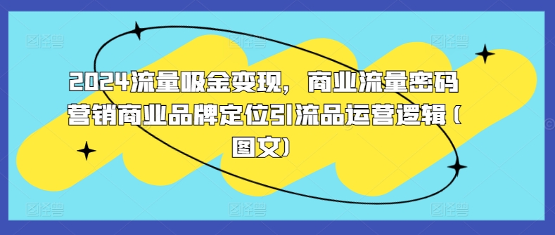 2024流量吸金变现，商业流量密码营销商业品牌定位引流品运营逻辑(图文)-送财鼠