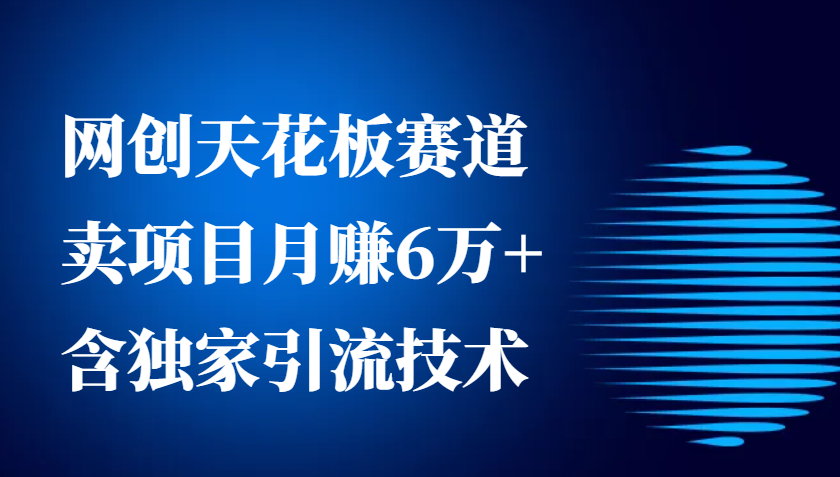 网创天花板赛道，卖项目月赚6万+，含独家引流技术(共26节课)-送财鼠