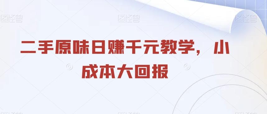 二手原味日赚千元教学，小成本大回报-送财鼠