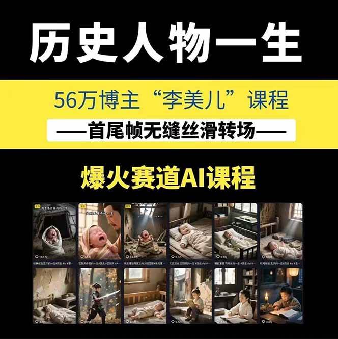 图片[1]-AI历史人物短视频创作，含IP打造、首尾帧无缝转场、智能体视频制作等核心教学内容-送财鼠