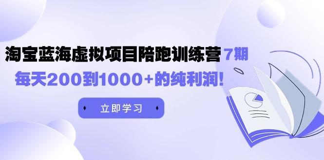 (9541期)黄岛主《淘宝蓝海虚拟项目陪跑训练营7期》每天200到1000+的纯利润-送财鼠
