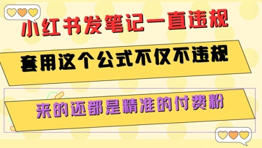 小红书发笔记一直违规，套用这个公式不仅不违规，来的还都是精准的付费粉-送财鼠