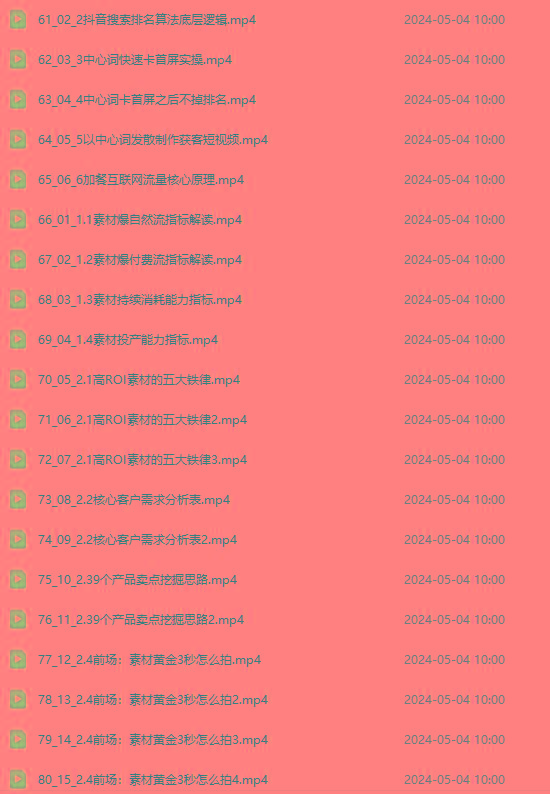 图片[4]-2024单品正价起号，直播素材投流选品：选品课+投流课+素材课+卡首屏/100节-送财鼠
