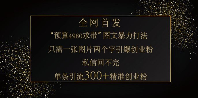 小红书神奇图片引流法，只需一张图，就能单条笔记凭借此方法，轻松引流 300 + 精准创业粉-送财鼠