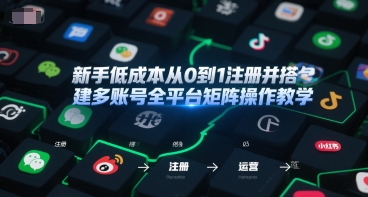 新手低成本从0到1注册并搭建多账号全平台矩阵操作教学，手机号-邮箱-IP-工具-送财鼠