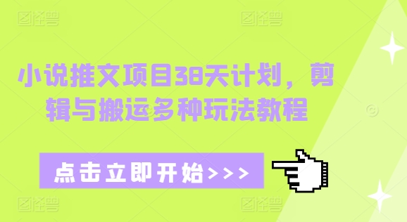 小说推文项目38天计划，剪辑与搬运多种玩法教程-送财鼠