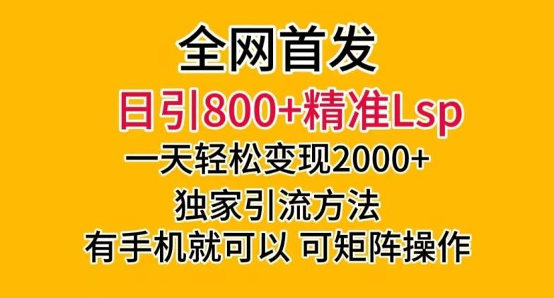 全网首发！日引800+精准老色批，一天变现2000+，独家引流方法，可矩阵操作【揭秘】-送财鼠