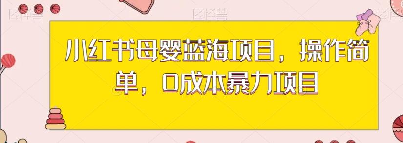 小红书母婴蓝海项目，操作简单，0成本暴力项目-送财鼠