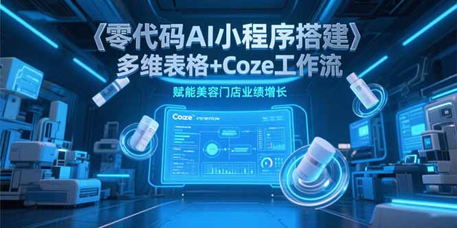 零代码AI小程序搭建，多维表格+Coze工作流，赋能美容门店业绩增长-送财鼠