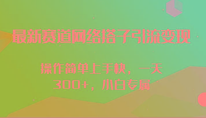最新赛道网络搭子引流变现!!操作简单上手快，一天300+，小白专属-送财鼠