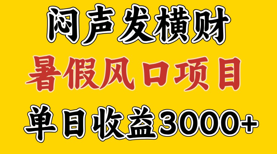 30天赚了7.5W 暑假风口项目，比较好学，2天左右上手-送财鼠
