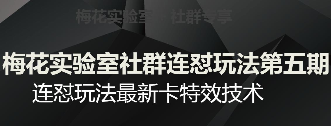梅花实验室社群连怼玩法第五期，视频号连怼玩法最新卡特效技术-送财鼠