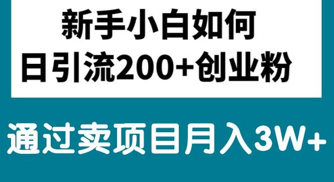 新手小白日引流200+创业粉,通过卖项目月入3W+-送财鼠