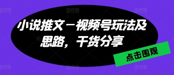 小说推文—视频号玩法及思路，干货分享-送财鼠
