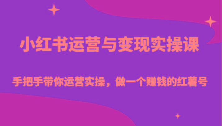 小红书运营与变现实操课-手把手带你运营实操,做一个赚钱的红薯号-送财鼠
