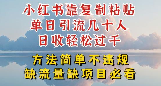小红书靠复制粘贴单日引流几十人目收轻松过千，方法简单不违规【揭秘】-送财鼠