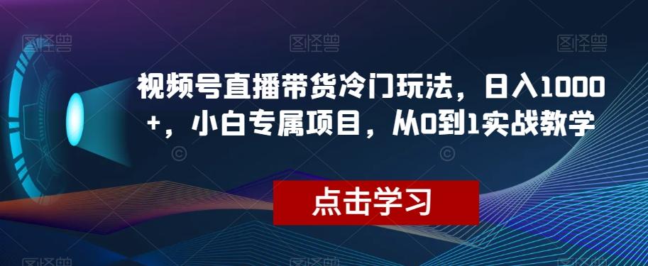 视频号直播带货冷门玩法，日入1000+，小白专属项目，从0到1实战教学【揭秘】-送财鼠