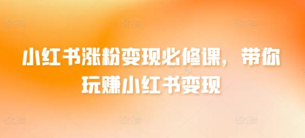 小红书涨粉变现必修课，带你玩赚小红书变现-送财鼠