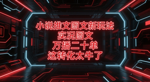 小说推文图文新玩法，实况图文，万播二十单，这转化太牛了！-送财鼠