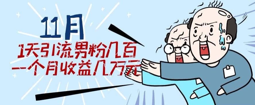 11月最新每天引流男粉300+一个月收益几万元-送财鼠