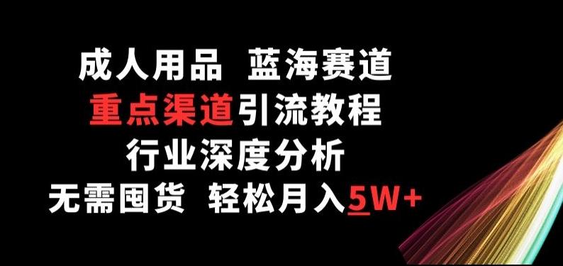 成人用品，蓝海赛道，重点渠道引流教程，行业深度分析，无需囤货，轻松月入5W+【揭秘】-送财鼠
