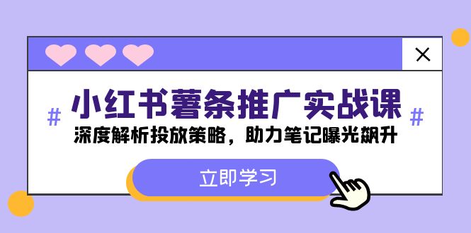 小红书-薯条推广实战课：深度解析投放策略，助力笔记曝光飙升-送财鼠