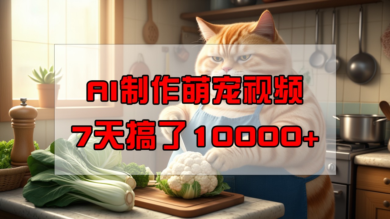 靠AI制作萌宠视频，7天搞了1万+，操作简单门槛低，有手机就行-送财鼠