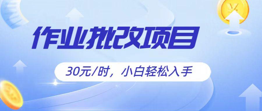 作业批改项目30元/时，简单小白轻松入手，非常适合兼职-送财鼠