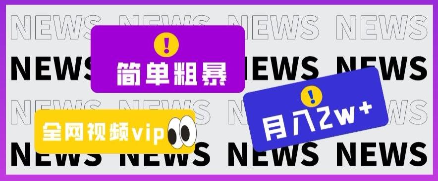 简单粗暴零成本，高回报，全网视频VIP掘金项目，月入2万＋【揭秘】-送财鼠