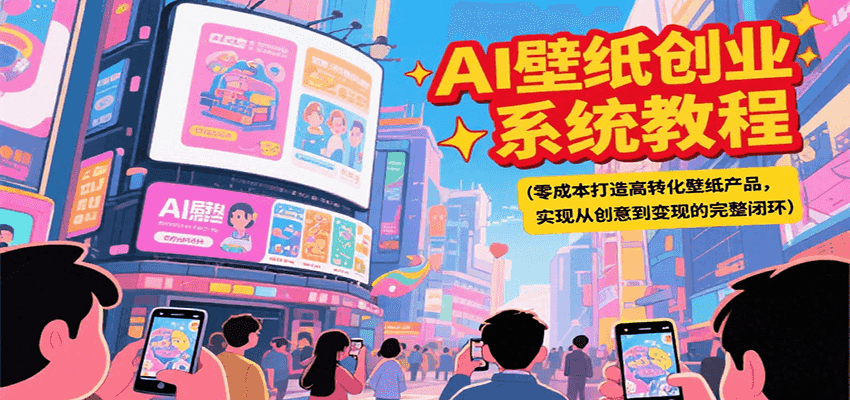 AI壁纸创业系统教程，零成本打造高转化壁纸产品，实现从创意到变现的完整闭环-送财鼠
