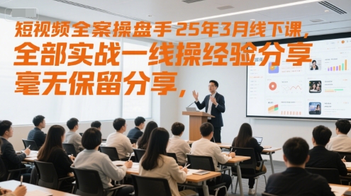短视频全案操盘手25年3月线下课，全部实战一线操盘手经验分享，毫无保留分享，全是干货-送财鼠