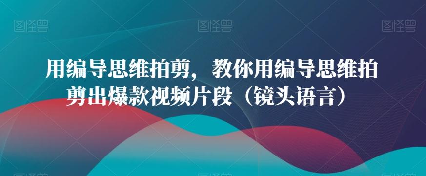用编导思维拍剪，教你用编导思维拍剪出爆款视频片段(镜头语言)-送财鼠