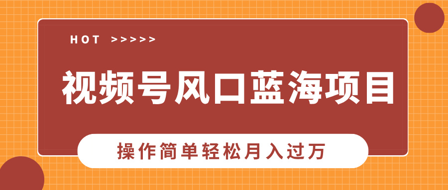 视频号风口蓝海项目，中老年人的流量密码，操作简单轻松月入过万-送财鼠