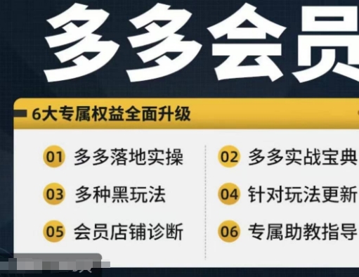 拼多多会员，拼多多实战宝典+实战落地实操，从新手到高阶内容全面覆盖-送财鼠