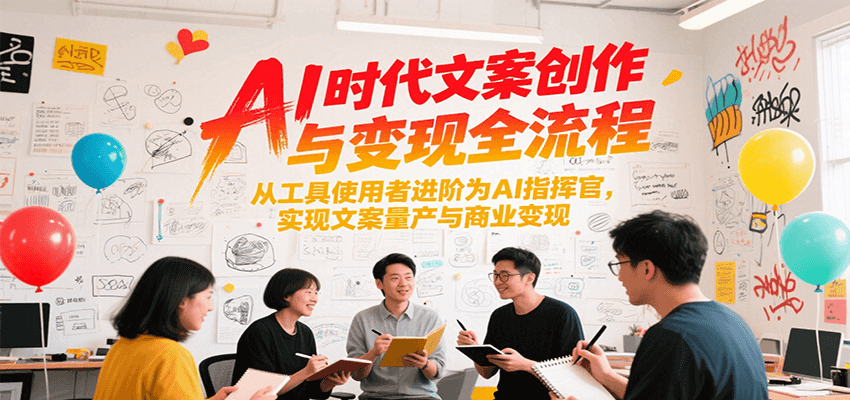 AI时代文案创作与变现全流程，从工具使用者进阶为AI指挥官，实现文案量产与商业变现-送财鼠