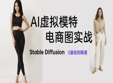 AI虚拟模特电商图实战，AI绘画Stable Diffusion 0基础到精通-送财鼠