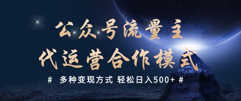 公众号流量主代运营  多种变现方式 轻松日入5张【揭秘】-送财鼠