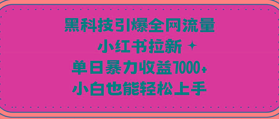 (9679期)黑科技引爆全网流量小红书拉新，单日暴力收益7000+，小白也能轻松上手-送财鼠