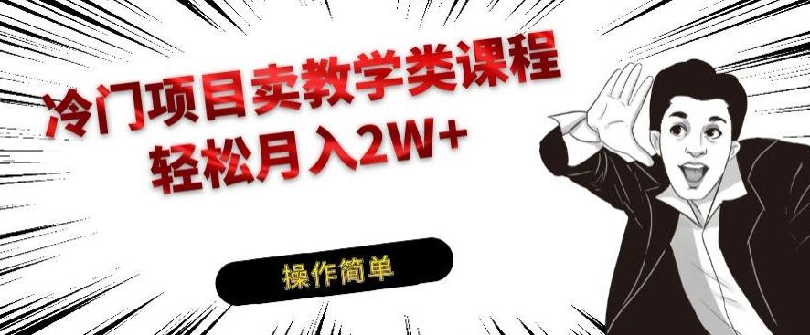 冷门项目卖教学类课程，轻松月入2W+-送财鼠