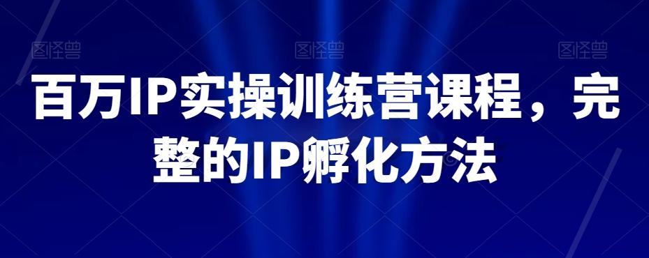 百万IP实操训练营课程，完整的IP孵化方法-送财鼠