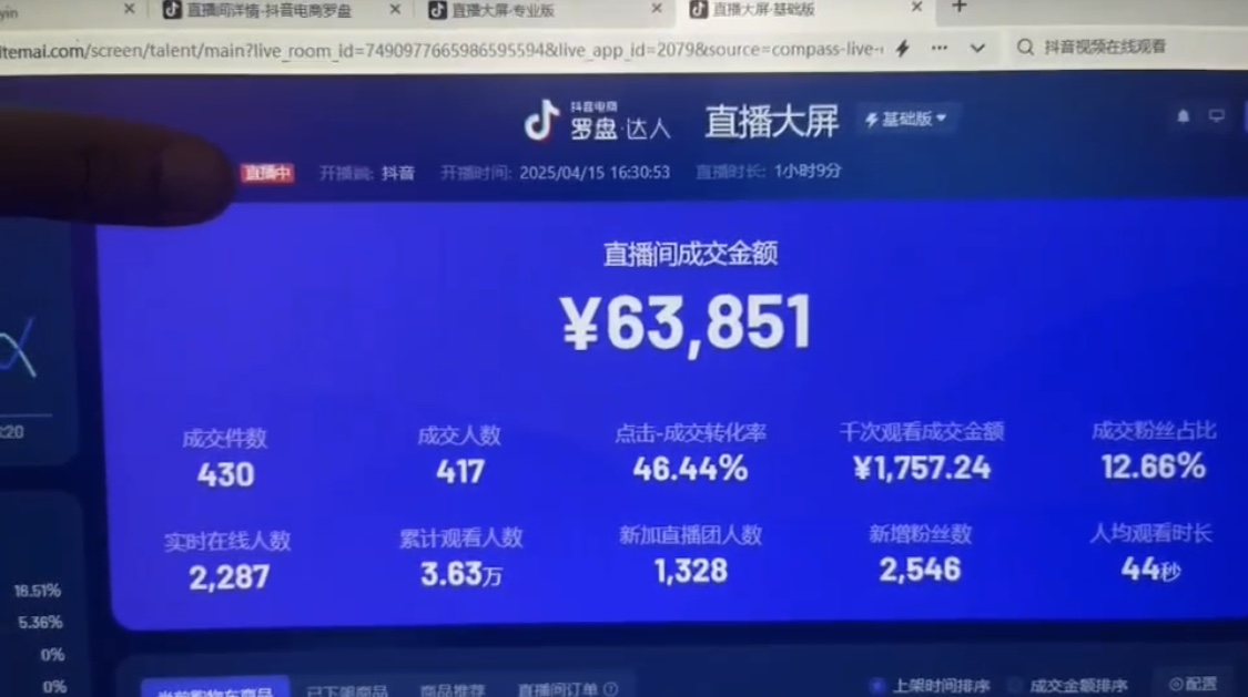 抖音破价直播，靠不露脸读稿子， 日入多张，100%起号-送财鼠