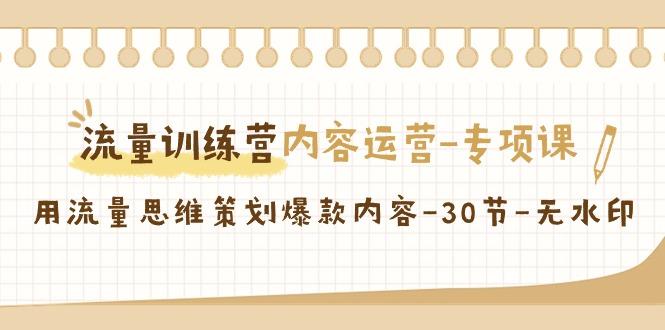 流量训练营之内容运营专项课，用流量思维策划爆款内容(30节课)-送财鼠
