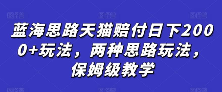 蓝海思路天猫赔付日下2000+玩法，两种思路玩法，保姆级教学【仅揭秘】-送财鼠