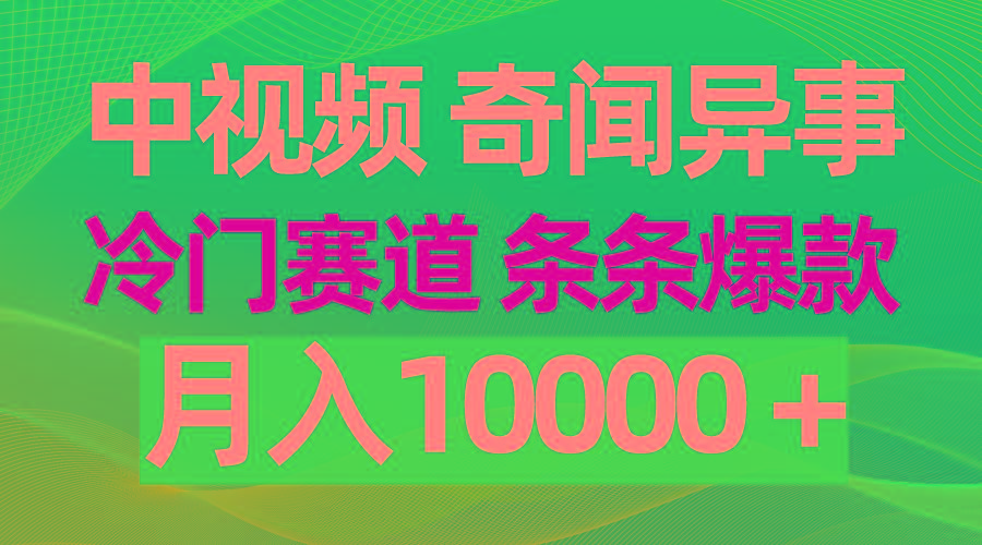 (9627期)中视频奇闻异事，冷门赛道条条爆款，月入10000＋-送财鼠