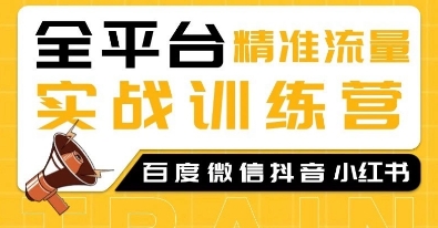 全平台精准流量实战训练营，百度微信抖音小红书SEO引流教程-送财鼠