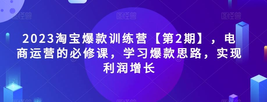 2023淘宝爆款训练营【第2期】，电商运营的必修课，学习爆款思路，实现利润增长-送财鼠