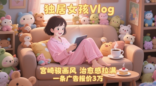 单个账号涨粉71W！用AI制作独居女孩Vlog，宫崎骏画风，治愈感拉满，一条广告报价3W-送财鼠